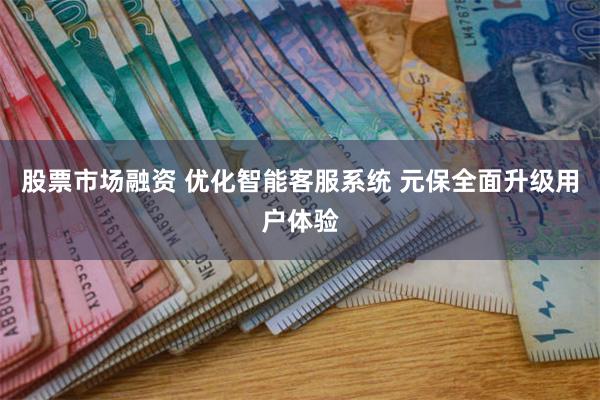 股票市场融资 优化智能客服系统 元保全面升级用户体验