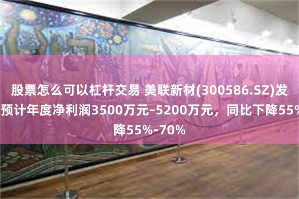 股票怎么可以杠杆交易 美联新材(300586.SZ)发预减，预计年度净利润3500万元–5200万元，同比下降55%-70%