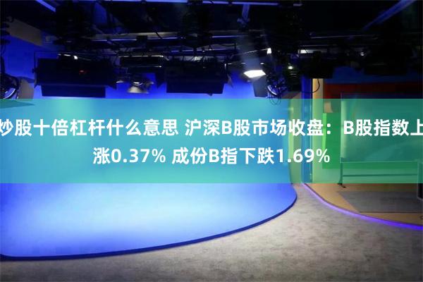 炒股十倍杠杆什么意思 沪深B股市场收盘：B股指数上涨0.37% 成份B指下跌1.69%